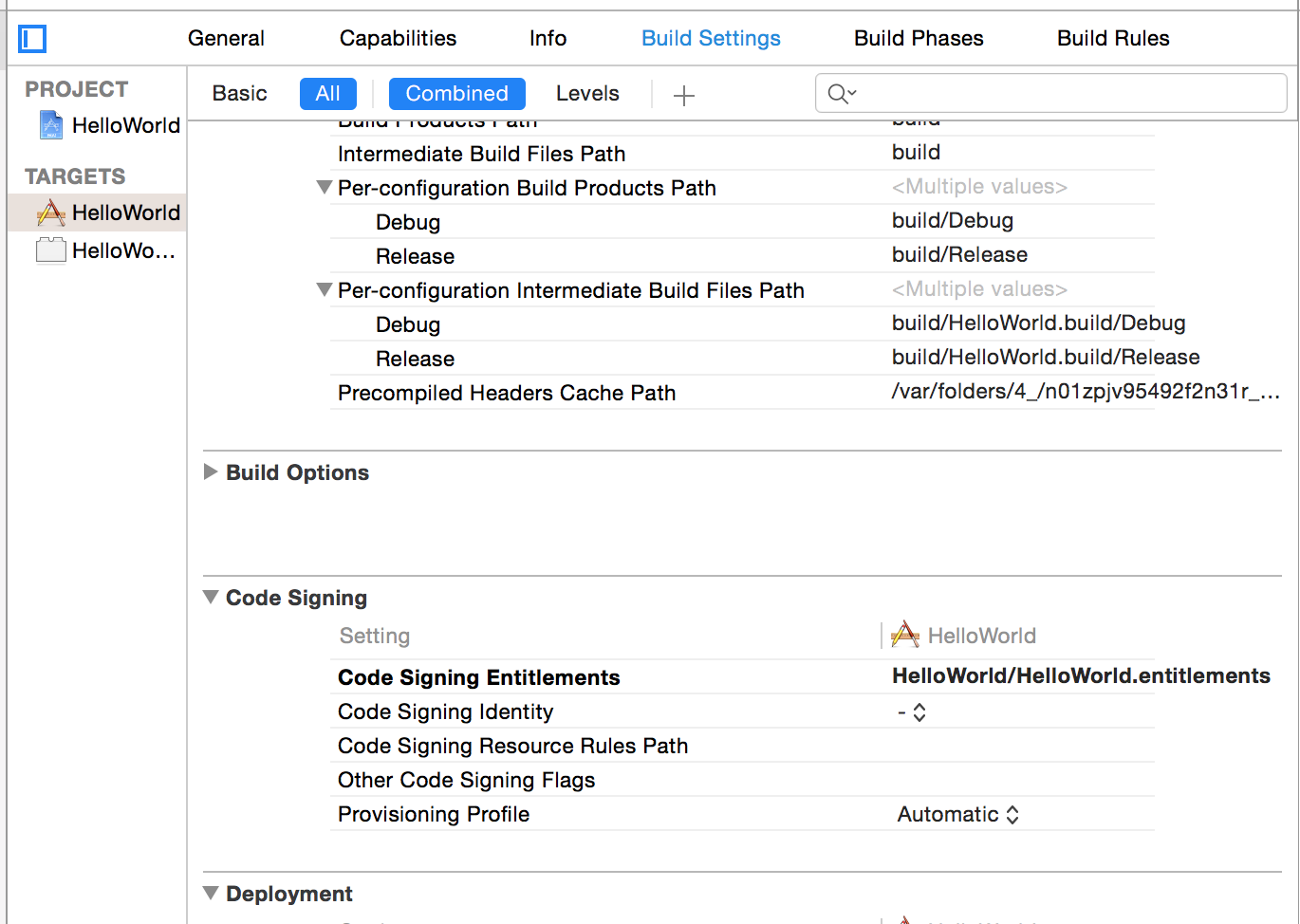 Capabilites-buildsettings