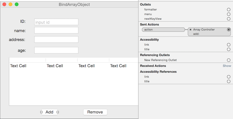 NSArrayTableButtonEventBind